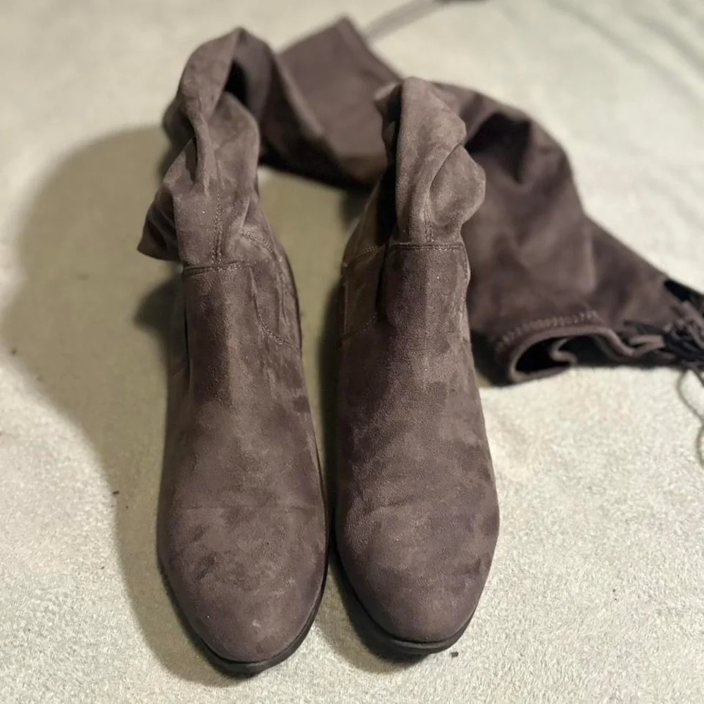 Cute Brown Suede Knee‎ High boots